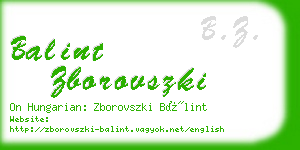 balint zborovszki business card